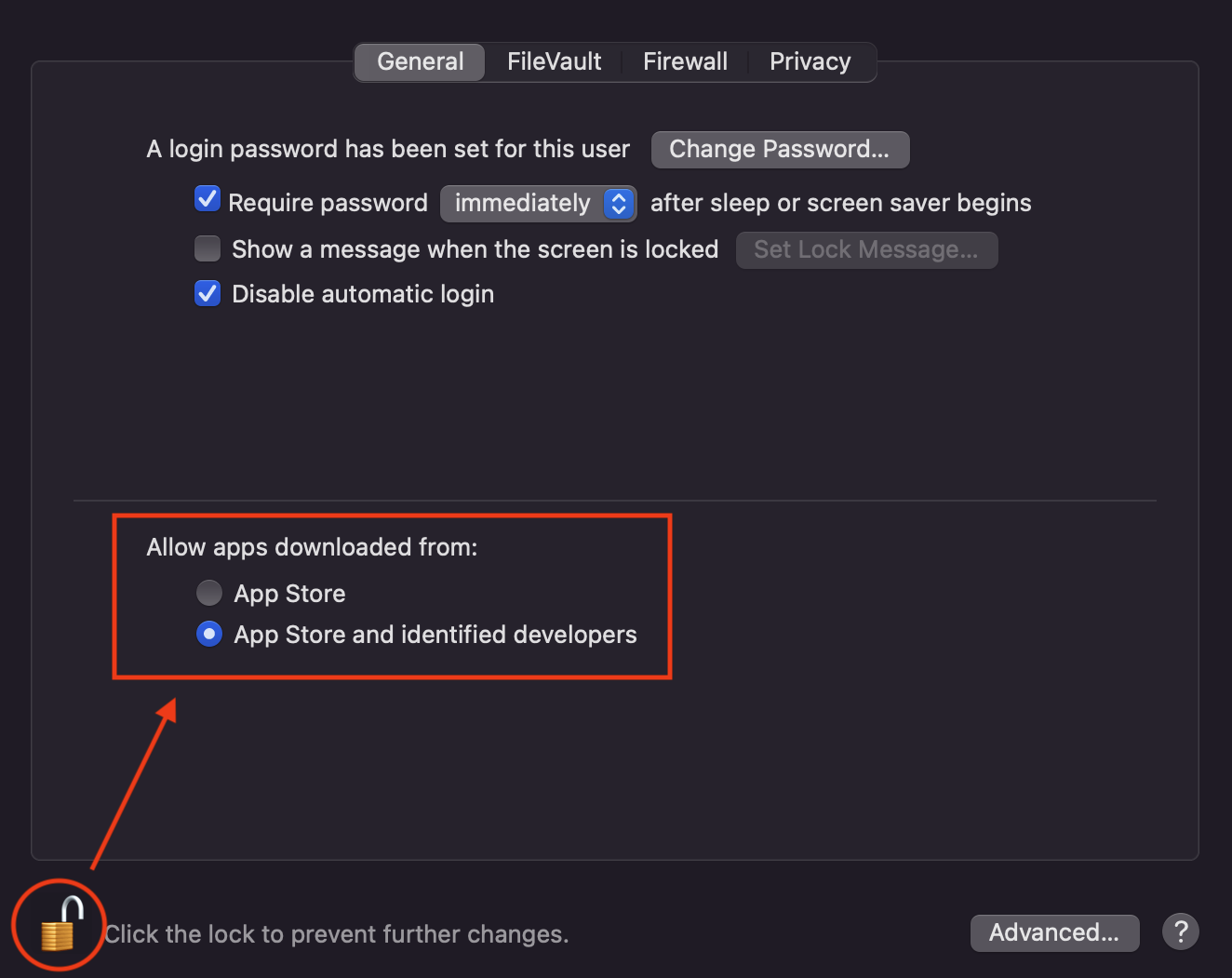MacOS previous allow identified developer