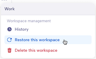 Workspace archived context