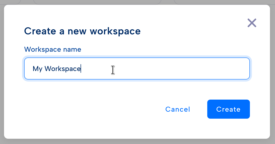 Creating a workspace