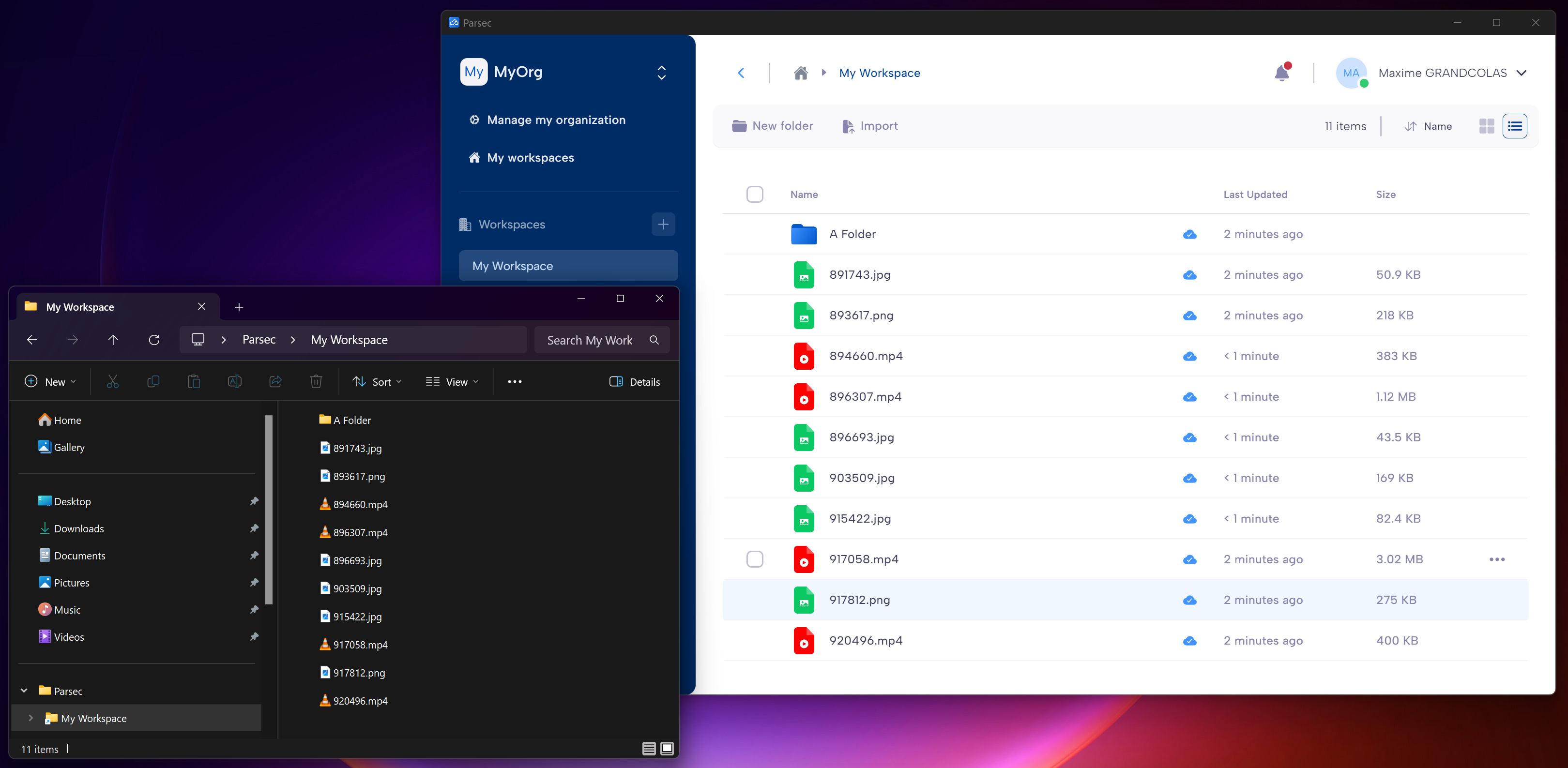 file explorer screenshot