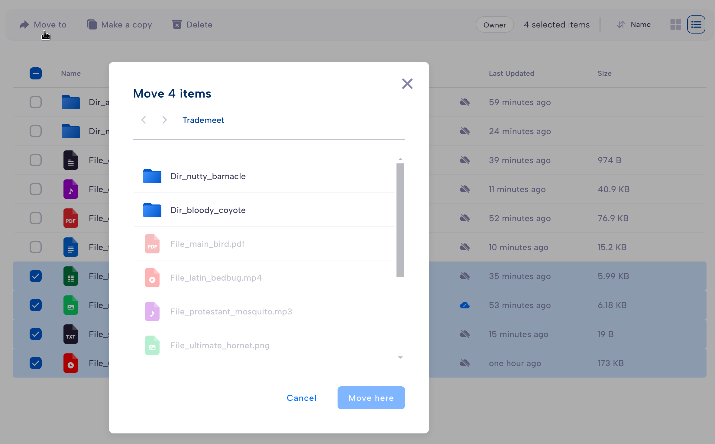 move files screenshot