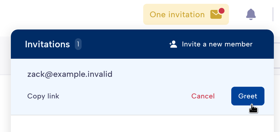 Pending invitations