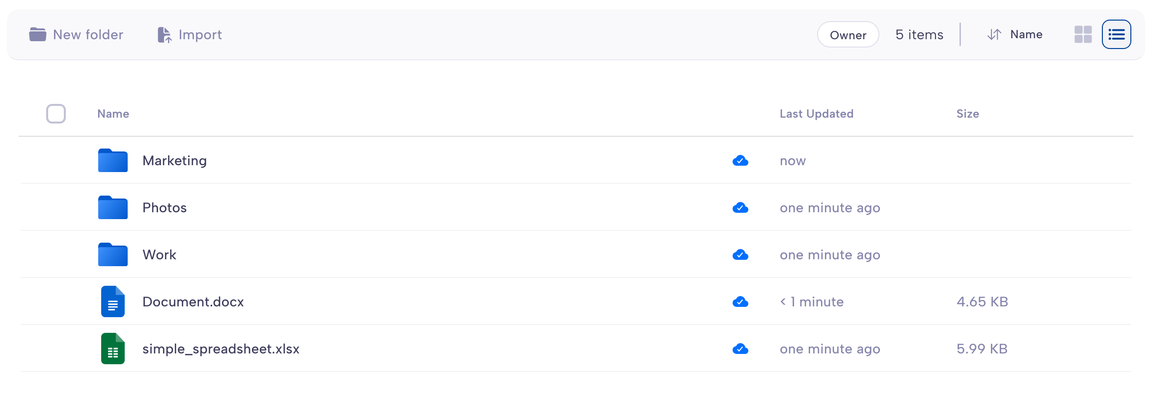 Parsec file explorer