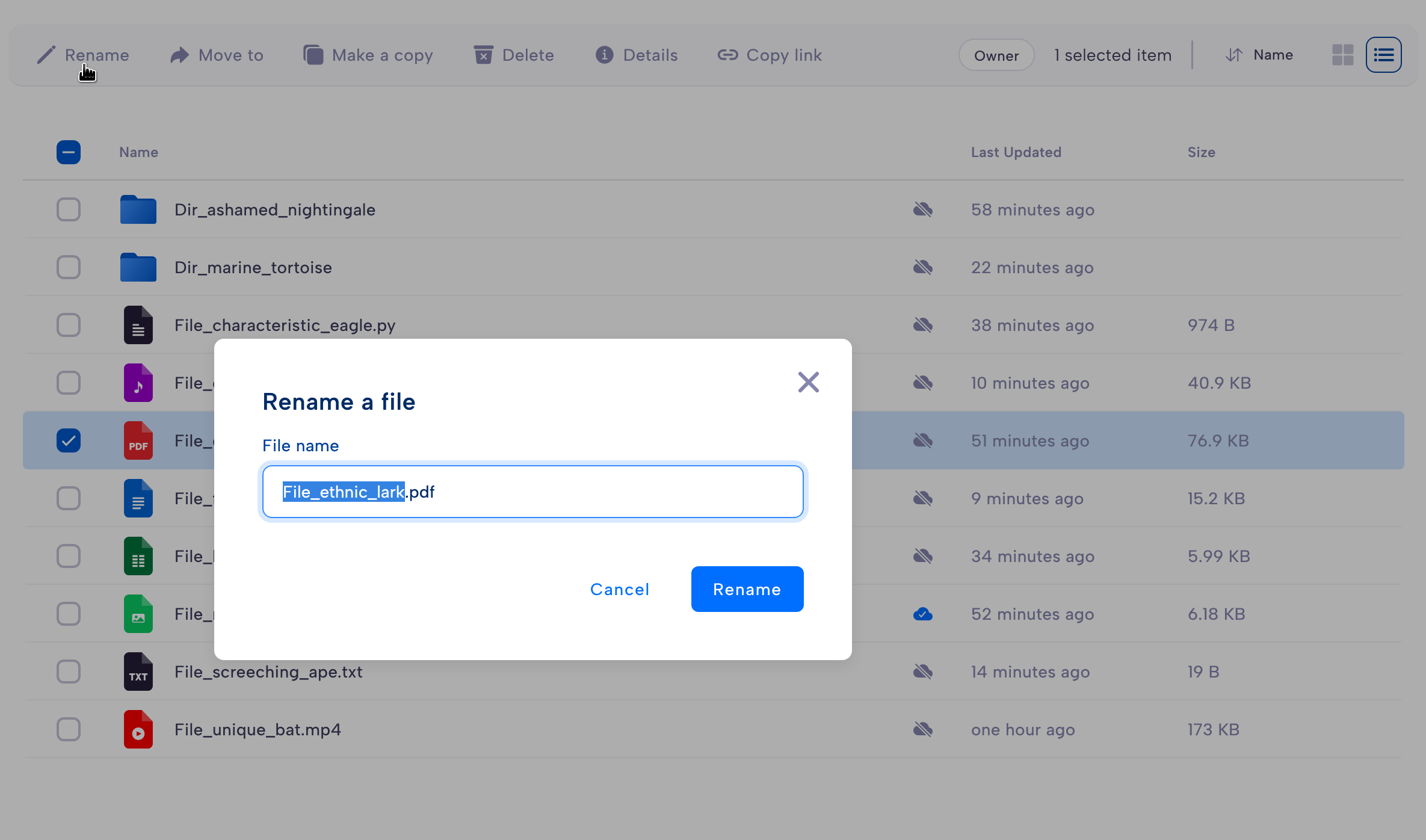 rename files screenshot