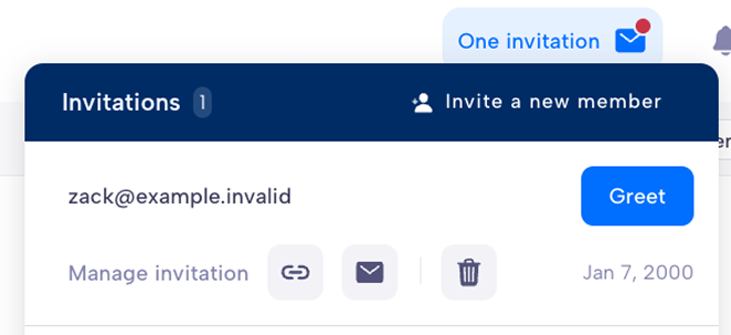 Pending invitations
