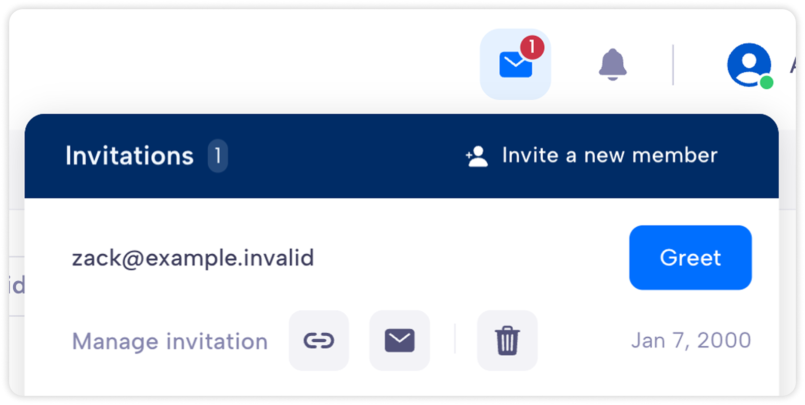 Pending invitations