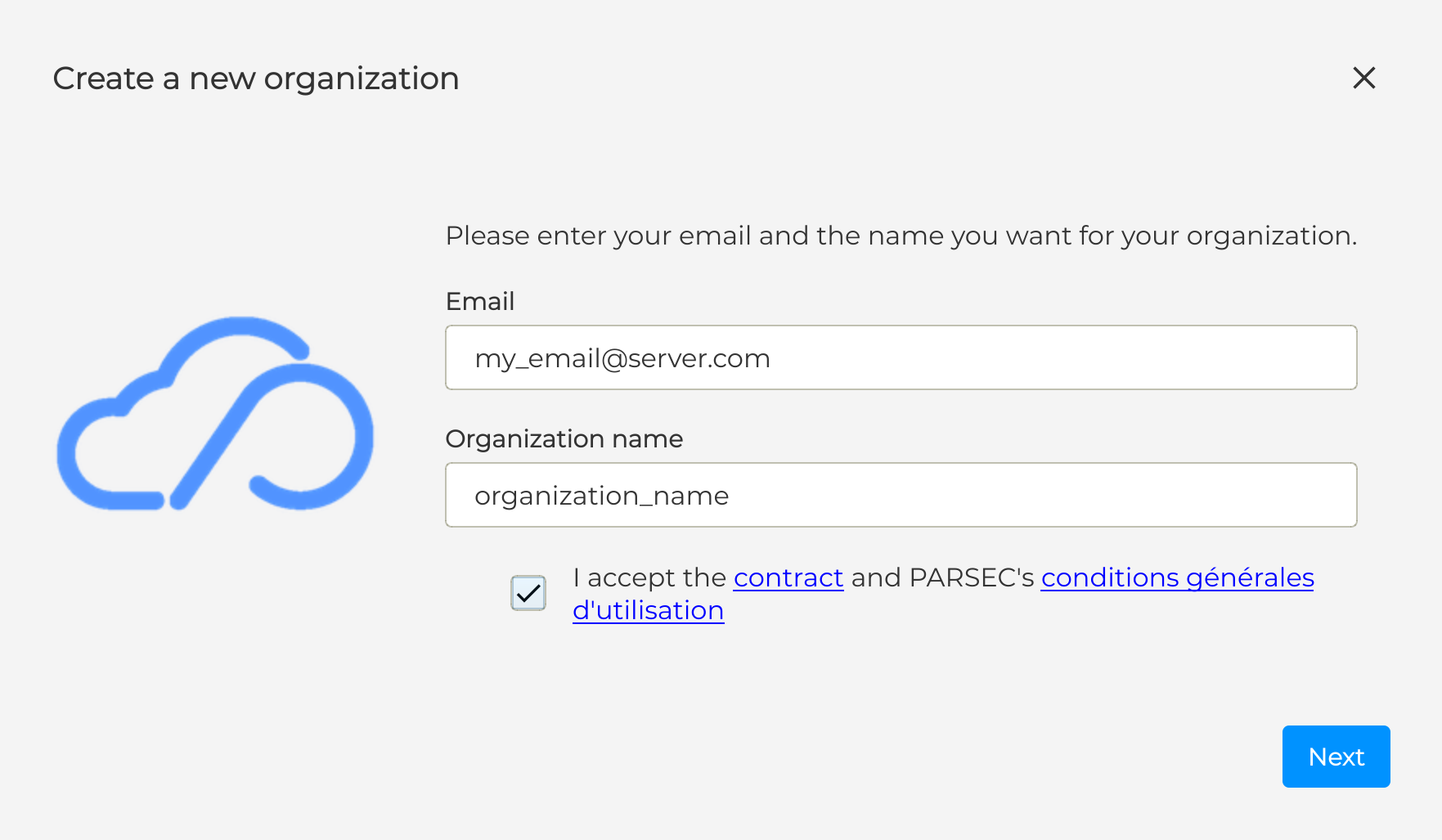 Processus de création d'organisation