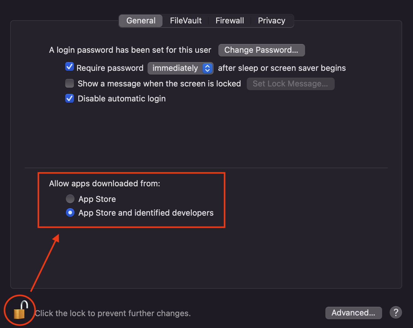 MacOS ancien autoriser développeurs identifiés
