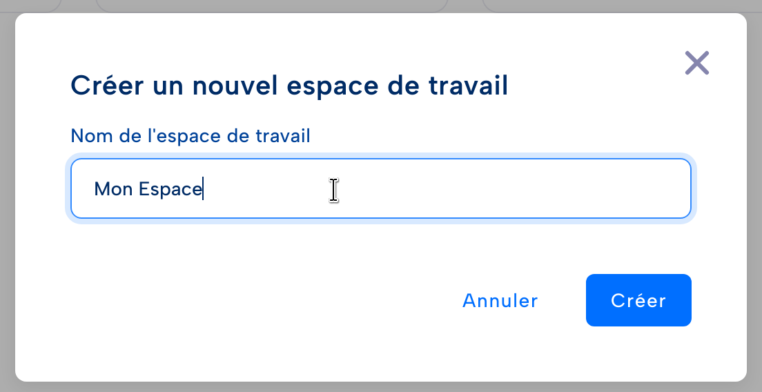 Créer un espace de travail