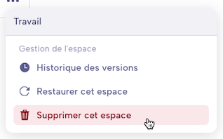 Bouton de suppression d'espace