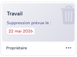 Carte d'espace supprimé